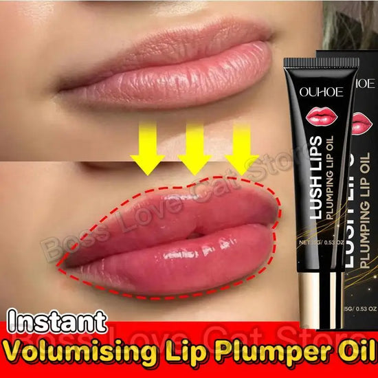 Lip Plumper Oil Gloss Instant Volumizing Moisturizing Lip Serum for Fuller Lips